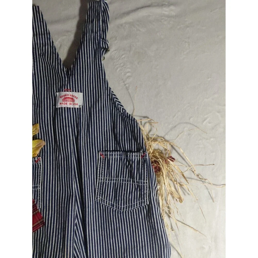 2t Round House overalls Striped Homemade Scarecrow Halloween And Fallfest Outfit